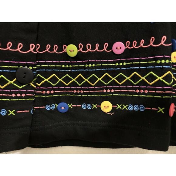 Vintage Coldwater Creek Embroidered Button-Up Jacket Boho Artsy Style Petite M - Picture 5 of 9